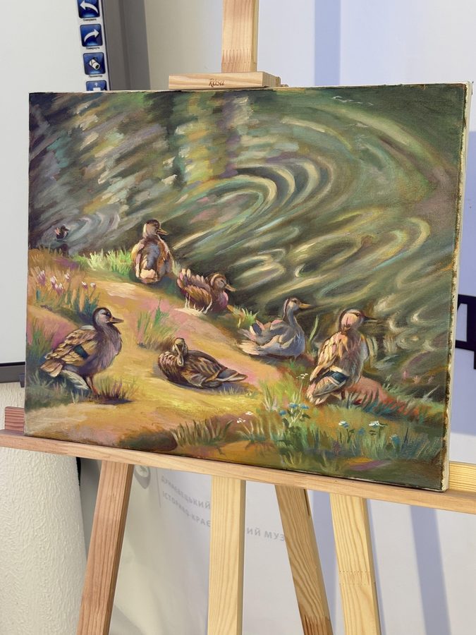 Качки Берегово, 50×40 см — картина ручної роботи Олега Башлія