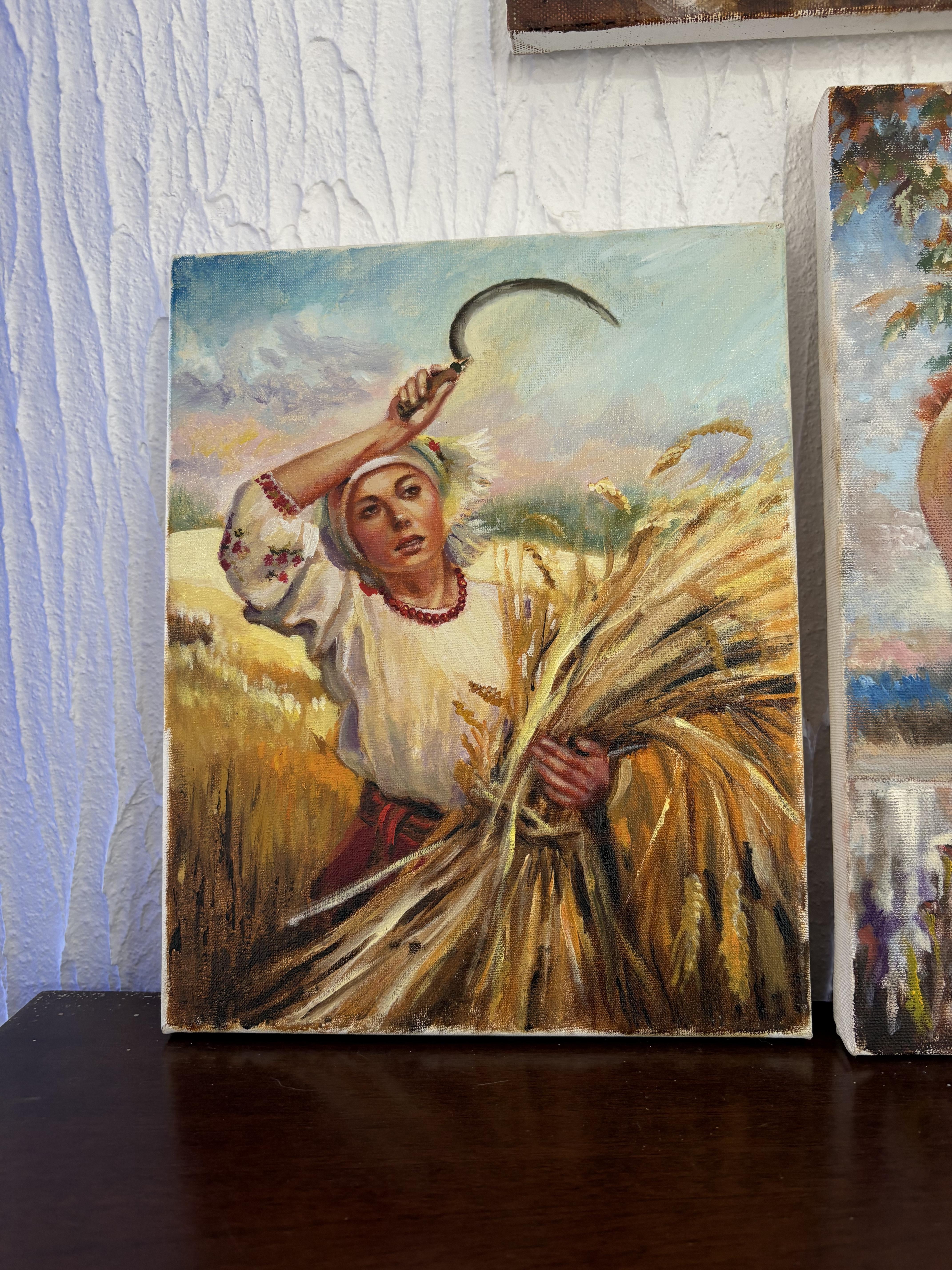 Жнива, 24×30 см — картина ручної роботи Олега Башлія