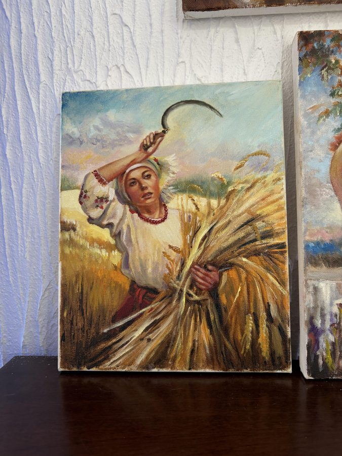Жнива, 24×30 см — картина ручної роботи Олега Башлія
