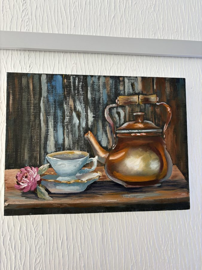 Мідний чайник, 40×30 см — картина ручної роботи Олега Башлія
